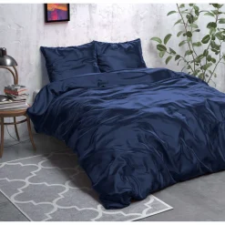 Beauty Skin Cover Navy glanssatijn