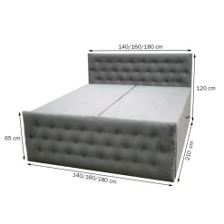 Boxspring met Opbergruimte Fluweel Fondi + voetbord