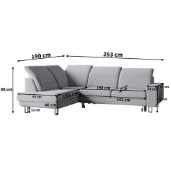 2dekans Showmodel Slaapbank Lex met opbergruimte en verstelbare hoofdsteunen | Hoekbank Teddy Beige - Rechts (Niet in originele verpakking en i.z.g.st.)