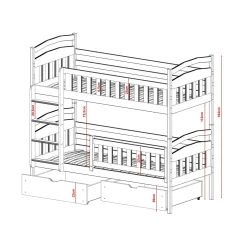 2dekans Stapelbed met Lade Ilias - 2-persoons - 90 x 200 - Kinderbed | Niet in originele verpakking