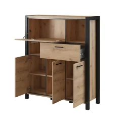 Dressoir Akven - 3-deurs incl. lade + klep - Wotan Eiken