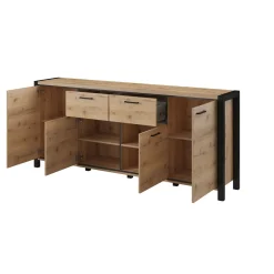 Dressoir Akven - 4-deurs incl. 2 lades - Wotan Eiken
