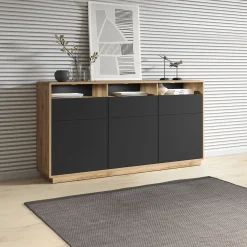 Dressoir Asmund - 3-deurs incl. 3 lades - Wotan Eiken