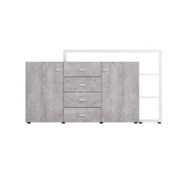Dressoir Bologna - Grijs / Wit