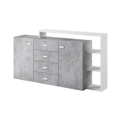 Dressoir Bologna - Grijs / Wit