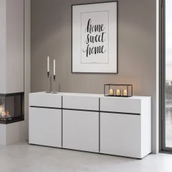 Dressoir Crotone - 3-deurs incl. 3 lades - Wit