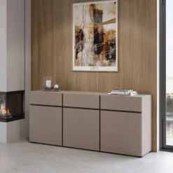 Dressoir Crotone - 3-deurs incl. 3 lades - Taupe