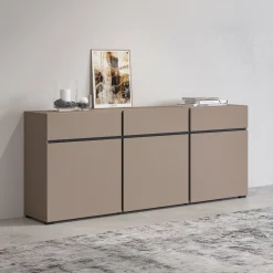 Dressoir Crotone - 3-deurs incl. 3 lades - Taupe