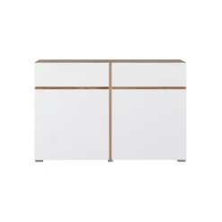 Dressoir Crotone - 2-deurs incl. 2 lades - Wotan Eiken / Wit
