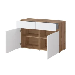 Dressoir Crotone - 2-deurs incl. 2 lades - Wotan Eiken / Wit