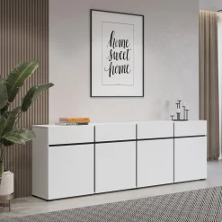 Dressoir Crotone - 4-deurs incl. 4 lades - Wit