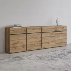 Dressoir Crotone - 4-deurs incl. 4 lades - Wotan Eiken