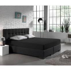Dubbel Jersey Matras Hoeslaken Zwart 220 gr