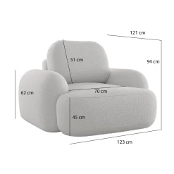 Fauteuil Morris Teddy stof