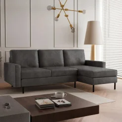 Hoekbank Hawaii - Suède Leder Look - Universeel - 3 zits - In 6 luxe kleuren!