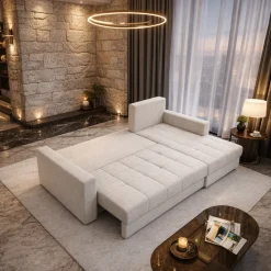 Hoekbank Kos - Slaapbank met opbergruimte - Zitcomfort Stevig