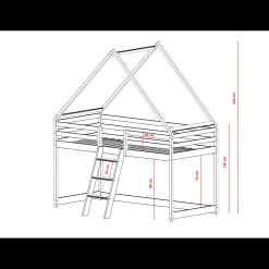 Hoogslaper met Dakje Moos - Kinderbed - Leverbaar in 6 kleuren!