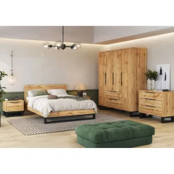 Houten Bed Halmstad - Wotan Eiken - Bedframe