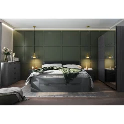 Houten Bed met Lade Genua - Antraciet - Bedframe