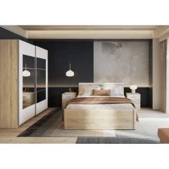 Houten Bed met Laden Brest - Beige - Bedframe