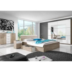 Houten Bed met Laden Brest - Beige - Bedframe