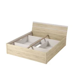 Houten Bed met Laden Brest - Beige - Bedframe