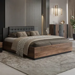 Houten Opbergbed Siena - Bruin