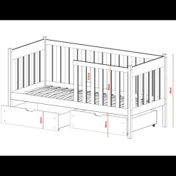 Kinderbed met Lades Abel - Leverbaar in 8 kleuren!