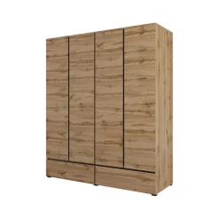 Kledingkast Crotone - Eiken - 4-Deurs met Lades