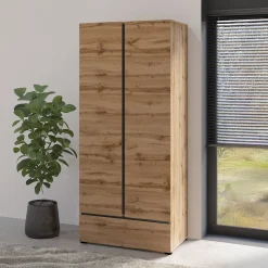 Kledingkast Crotone - Eiken - 2-Deurs met Lade