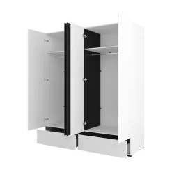 Kledingkast Crotone - Wit - 4-Deurs met Lades