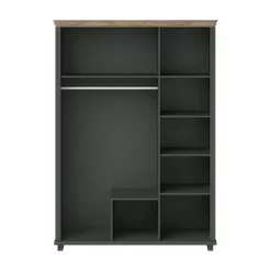 Kledingkast Elvas - Donkergroen - 3-Deurs incl. Spiegel