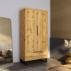 Kledingkast Halmstad - 2-deurs incl. lade - Wotan Eiken