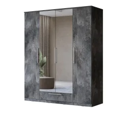 Kledingkast Nîmes – 4-Deurs incl. Spiegel - Marmer