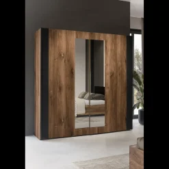 Kledingkast Siena - Bruin - 2-Deurs incl. Spiegel