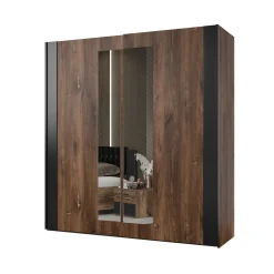 Kledingkast Siena - Bruin - 2-Deurs incl. Spiegel