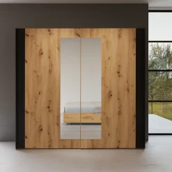 Kledingkast Siena - Naturel - 2-Deurs incl. Spiegel