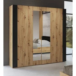 Kledingkast Siena - Naturel - 2-Deurs incl. Spiegel