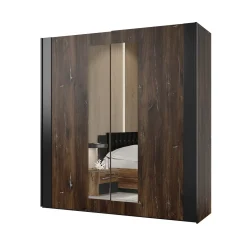 Kledingkast Siena - Walnoot - 2-Deurs incl. Spiegel