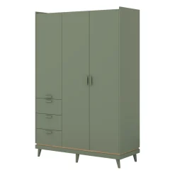 Kledingkast Skagen - Groen - 3-Deurs met Lades