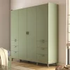 Kledingkast Skagen - Groen - 4-Deurs met Lades