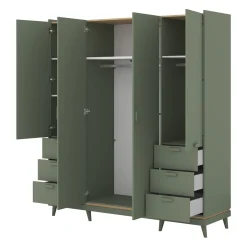 Kledingkast Skagen - Groen - 4-Deurs met Lades