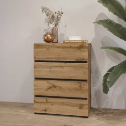 Ladekast Crotone - 4 lades - Wotan Eiken