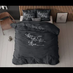 Live, laugh and love Antraciet