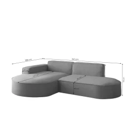 Loungebank Panama Studio – Linker of Rechter loungegedeelte – Ruime keuze in stof en kleur