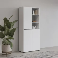 Opbergkast Crotone - 3-deurs - Wit