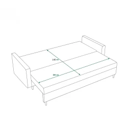 OP=OP Slaapbank met opbergruimte Aspen | Zitbank | Naturel Beige