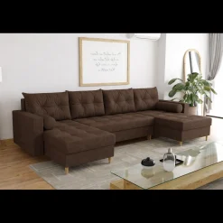 OP=OP Slaapbank met opbergruimte Mick | U-bank Bruin