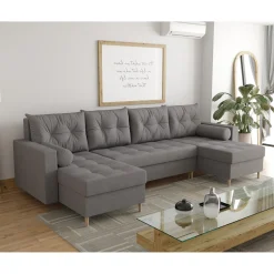 OP=OP Slaapbank met opbergruimte Mick | U-bank Bruin