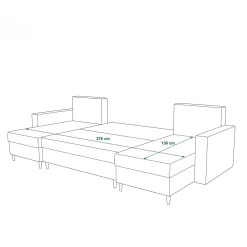 OP=OP Slaapbank met opbergruimte Mick | U-bank Bruin